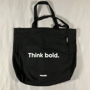 Insta360 Think Bold Black Canvas Tote Bag‎ Promotional Tech Swag 17x15